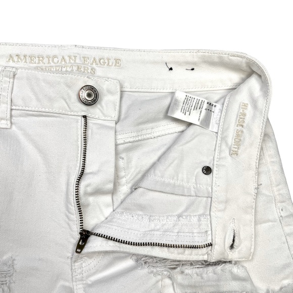 American Eagle Hi-Rise Shorty Shorts White - Picture 4 of 5